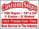 100 18x24 Double Sided Custom Coroplast Yard Signs