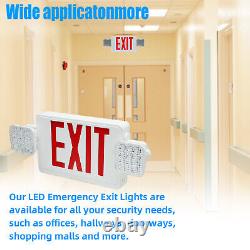 10 Pack Double Sided LED Emergency EXIT Sign, Two LED Lights, Backup Battery