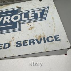 12x7 Tin Double Sided Chevrolet Authorized Service Sign WithBracket