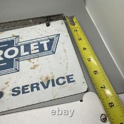 12x7 Tin Double Sided Chevrolet Authorized Service Sign WithBracket