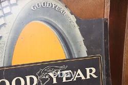 1915 Good Year Akron Service Station RARE Tin Double Sided Tire Flange Sign TAC