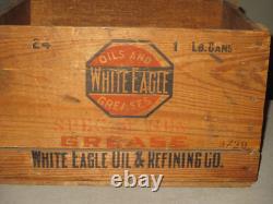 1920-1930-white Eagle Oil & Refining Co-wood Crate Double Sided Can Sign Box-16
