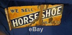 1920 Double sided flandge Horse Shoe Tobacco sign