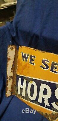 1920 Double sided flandge Horse Shoe Tobacco sign