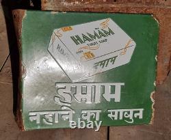 1920 Old Antique Vintage Rare Double Sided HAMAM 501 Soap TATA Enamel Sign Board