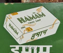 1920 Old Antique Vintage Rare Double Sided HAMAM 501 Soap TATA Enamel Sign Board