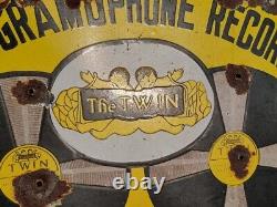 1920's Vintage Double Sided Twin Gramophone Records Porcelain Enamel Sign Board