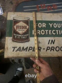 1930 Veedol Oil Sign Extremely Rare Double Sided Tydol Sign Veedol Sign Oil Sign