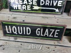 1930's Double sided Glass reflector dealer auto service advertising signs