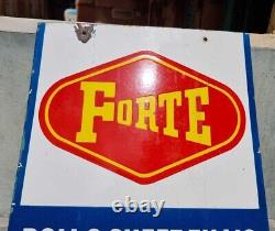 1930's Old Vintage Rare Double Sided Forte Films Ad. Porcelain Enamel Sign Board