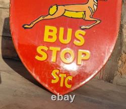 1930's Old Vintage Very Rare Double Sided Bus Stop Porcelain Enamel Sign Board