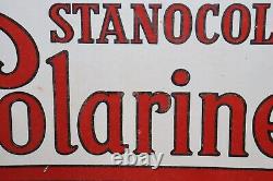 1930's Stancola Polarine Standard Motor Oil Double Sided Porcelain Flange Sign