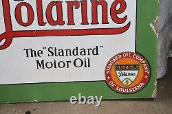 1930's Stancola Polarine Standard Motor Oil Double Sided Porcelain Flange Sign