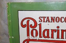 1930's Stancola Polarine Standard Motor Oil Double Sided Porcelain Flange Sign