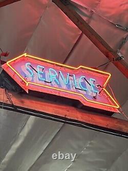 1930's Vintage Neon Double sided Service Sign