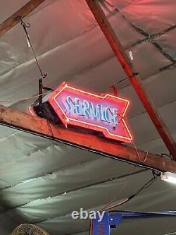 1930's Vintage Neon Double sided Service Sign