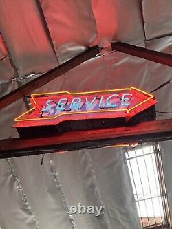 1930's Vintage Neon Double sided Service Sign