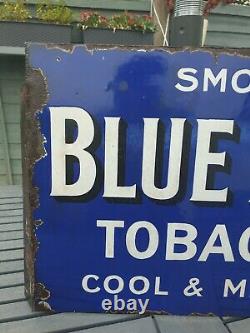 1930s Blue Bell Tobacco Double Sided Flange Enamel Sign Advertising 20 x 14