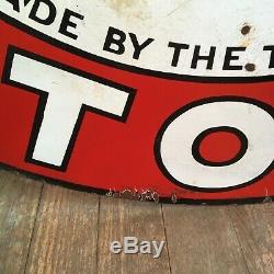 1930s Double Sided 42 Enameled Porcelain Texaco Sign Exc. Cond. For Age