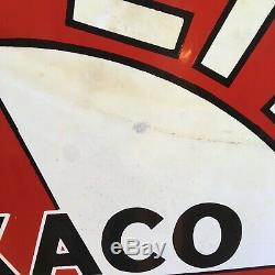 1930s Double Sided 42 Enameled Porcelain Texaco Sign Exc. Cond. For Age