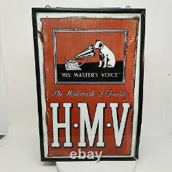 1930s His Master's Voice Dog RCA Victor Double Side Light Up Hanging Store Sign