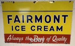 1930s Porcelain Fairmont Ice Cream Double Sided Sign