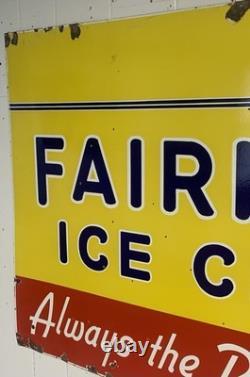 1930s Porcelain Fairmont Ice Cream Double Sided Sign