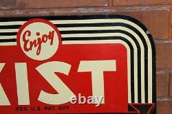 1940-50s KIST Beverages Soda Advertising Double Sided Tin Flange Sign