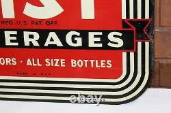 1940-50s KIST Beverages Soda Advertising Double Sided Tin Flange Sign