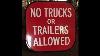 1940 S No Trucks Or Trailers Double Sided Porcelain Parking Sign For Sale 299