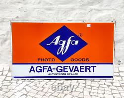 1940 Vintage Agfa Gevaert Advertising Double Sided Enamel Sign Photography EB568