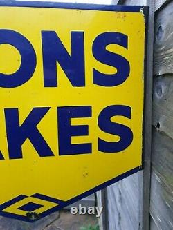 1940's Double Sided Lyons Cakes Enamel Sign Porcelain