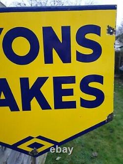 1940's Double Sided Lyons Cakes Enamel Sign Porcelain