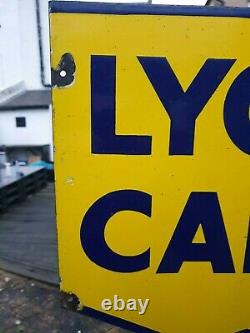 1940's Double Sided Lyons Cakes Enamel Sign Porcelain