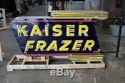 1940s-50s KAISER FRAZER Double sided Porcelain Neon COOK SIGN CO Dealership Sign