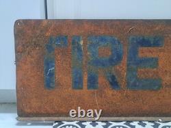 1940s Metal Tire Center Automotive Garage Sign Double Sided Old Paint Original