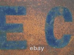 1940s Metal Tire Center Automotive Garage Sign Double Sided Old Paint Original