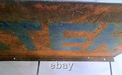 1940s Metal Tire Center Automotive Garage Sign Double Sided Old Paint Original