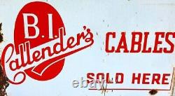 1940s Vintage BI Callender's Cables Sold Here Double Sided Enamel Sign Board Old