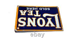 1940s Vintage Lyons Tea Advertising Double Sided Enamel Sign Board Rare EB330