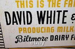 1950-60s Biltmore Dairy Farms Double Sided Metal Hanging Sign TAC
