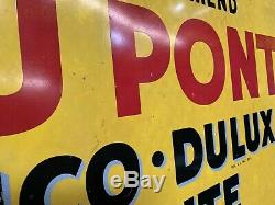 1950's Double-Sided DU PONT Automotive Paint Metal 36 Sign Watch Video