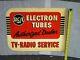 1950`s Rca Tv Radio Service Double Sided Metal Flange Advertising Sign