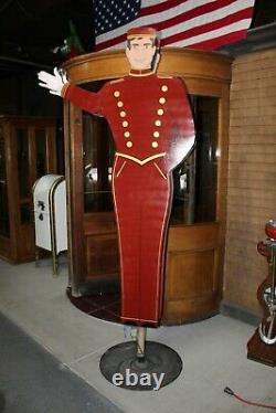 1950s Bellhop National Animated Sign Co. Double Sided Advertising waving sign