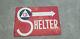 1950s Civil Defense Arrow Double Sided Steel Shelter Sign, Cold War Cd Authentic