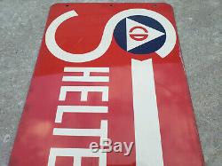 1950s Civil Defense Arrow Double sided STEEL Shelter Sign, Cold War CD Authentic