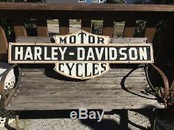 1950s Harley Motorcycle Double Sided Porcelain Sign 50