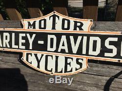 1950s Harley Motorcycle Double Sided Porcelain Sign 50
