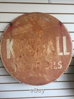 1950s VINTAGE KENDALL MOTOR OIL SIGN, 2 Ft Double Sided Red