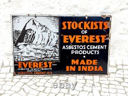 1950s Vintage Asbestos Everest Cement Advertising Double Sided Enamel Sign EB567